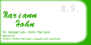 mariann hohn business card